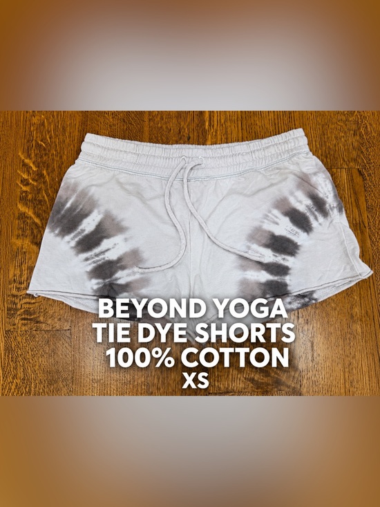 Beyond Yoga Pants - Beyond Yoga Tie Dye Lounge Shorts XS Gray White 100% Cotton Drawstring